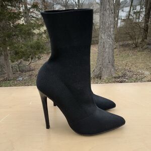Steve Madden Century Knit Sock Stiletto Booties, Black, Women Size 6M